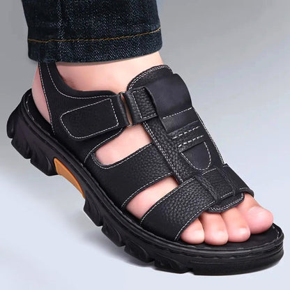 Sandalias en cuero genuino