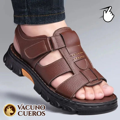 Sandalias en cuero genuino