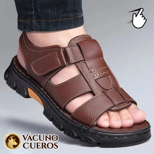 Sandalias en cuero genuino